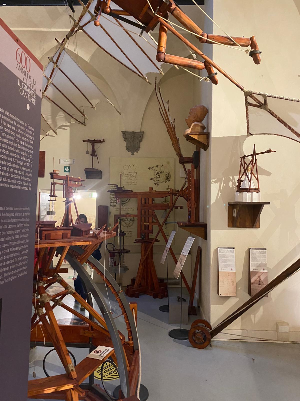 Macchine esposte al Museo Leonardo da Vinci di Firenze